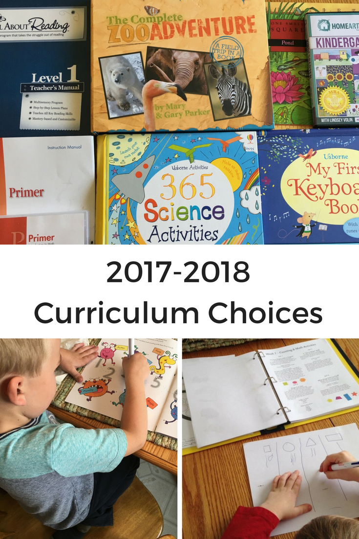 Our 2017/2018 Kindergarten Homeschool Curriculum Choices. Kindergarten | Winter Promise | Math U See | Charlotte Mason | Usborne Books | All About Reading | 