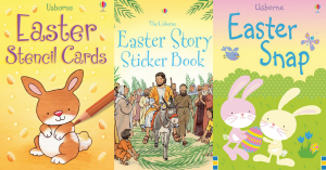 Looking for some amazing childrens book for Easter? Easter, Easter Books, Usborne Books, Sticker Books, Easter Story, Chicks, Eggs, Bunny