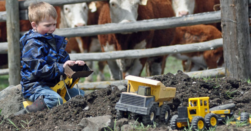 Ranch kids play in lots of different locations and in the dirt all the time!